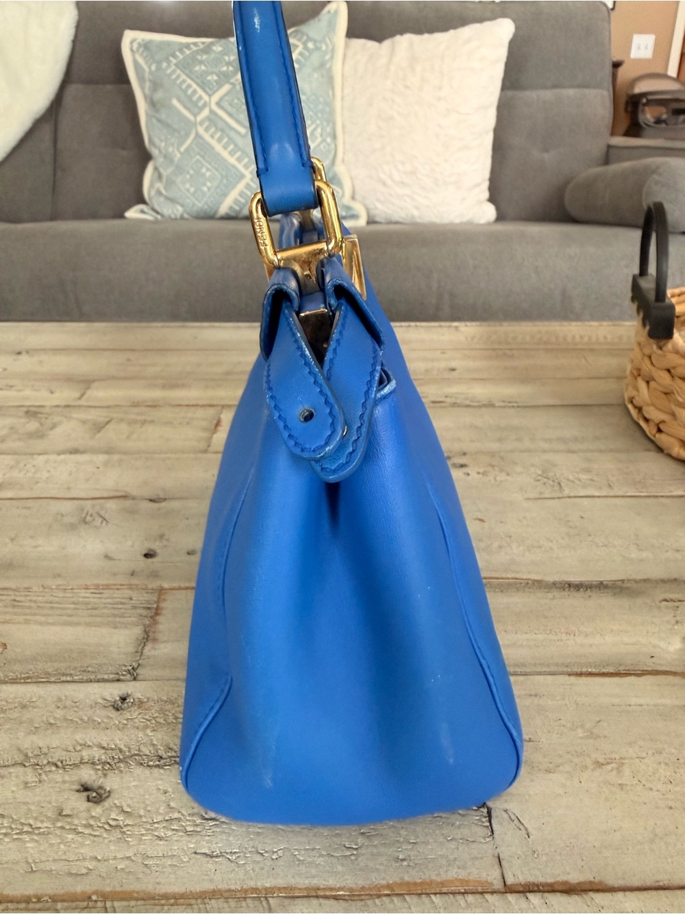 Fendi Peekaboo Mini in Electric Blue with Gold Hardware - Picture 3 of 16
